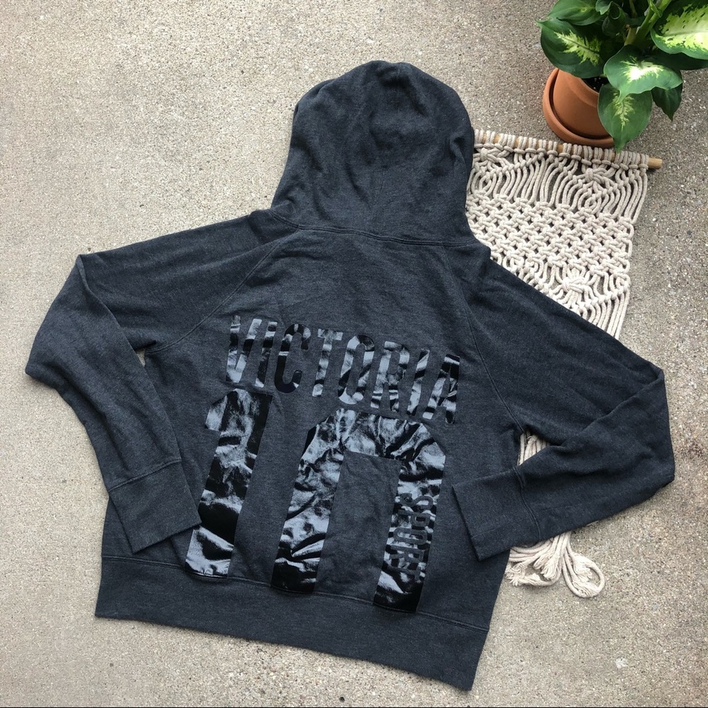 VSX Victoria Sport Grey Cropped Hoodie Size Medium